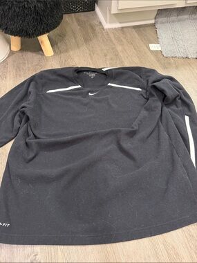 Nike Black Long Sleeve Dri-FIT Training Top with White Accents